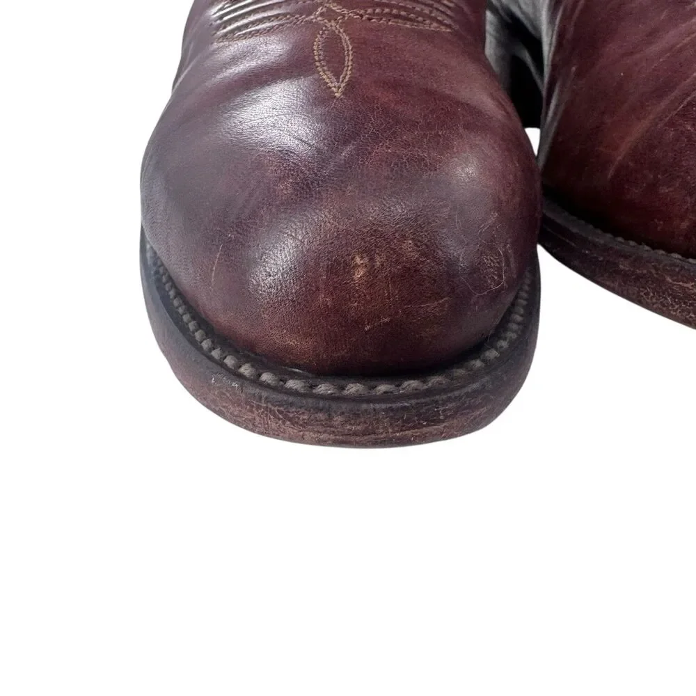 Lucchese Men's 10 EE Ranch Hand Leather Cowboy Boots N1596R Tan Burnished